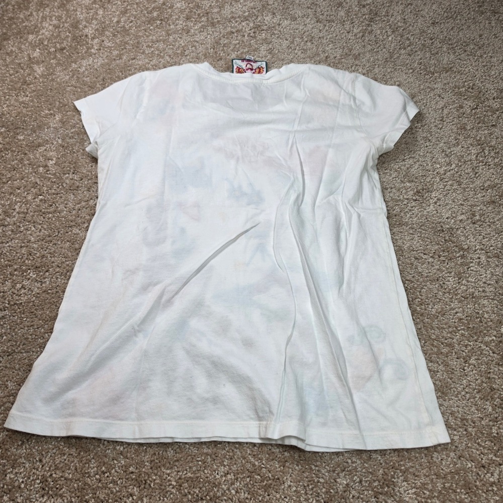Johnny Was T-Shirt California Dreamin Embroidered Cotton Boho White Size XS - Picture 9 of 9